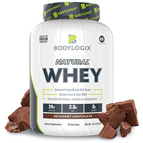 Bodylogix Natural Grass Fed Whey Protein Powder  NSF Certified  Decadent Chocolate  4 lb