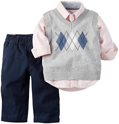 Carter s Baby Boys  3 Pece Easter Vest Set 120g072  Navy Pink  New Born