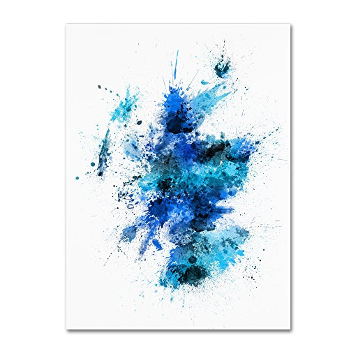 Scotland Paint Splashes Map II by Michael Tompsett  14x19 Inch Canvas Wall Art