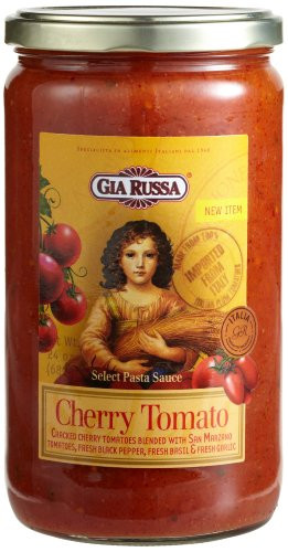 Gia Russa Cherry Tomato Pasta Sauce  24 Ounce Glass Jars  Pack of 3