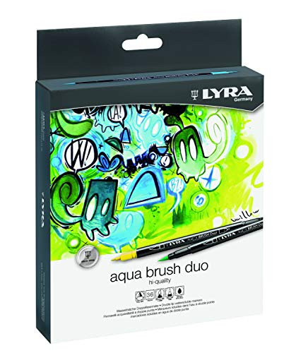 Lyra Aqua Brush Duo Brush Pens Fibre Tip Pens Assorted Colours  36 Fasermaler  36 Fasermaler