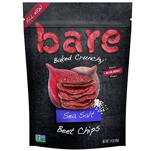 Bare Baked Crunchy Beet Chips  Sea Salt  Gluten Free  1 4 Ounce Bag  8 Count