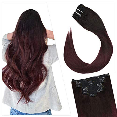 Real Hair Extensions Clip in Human Hair Ugeat Clip in Hair Extensions Human Hair Extensions Human Hair Natural Balayage Color Off Black Ombre to Red Wine Hair Clip in Extensions 120G 7PCS Real Hair Extensions Clip in Human Hair Ugeat Clip in Hair Extensions Human Hair Extensions Human Hair Natural Balayage Color Off Black Ombre to Red Wine Hair Clip in Extensions 120G 7PCS
