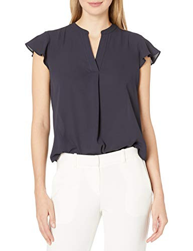 Calvin Klein Women s Cap Sleeve Top  Navy  Large