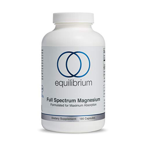 Full Spectrum Magnesium   for Muscle Relaxation   Recovery   Sleep  Anxiety  Leg Cramps  Headaches   Chelated Magnesium Glycinate  Citrate  Malate   Non GMO  180 Capsules   Equilibrium Nutrition