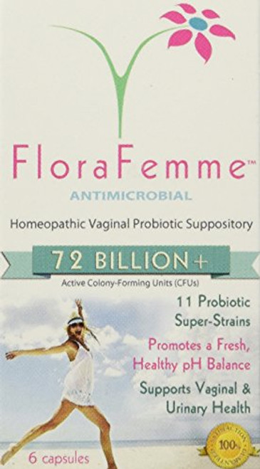 FloraFemme pH Balanced Vaginal Probiotic Suppositories Supports pH Balance of Yeast Bacteria for Feminine Freshness Supports Restoration of Healthy Vaginal Flora Eliminates Vaginal Odor FloraFemme pH Balanced Vaginal Probiotic Suppositories Supports pH Balance of Yeast Bacteria for Feminine Freshness Supports Restoration of Healthy Vaginal Flora Eliminates Vaginal Odor