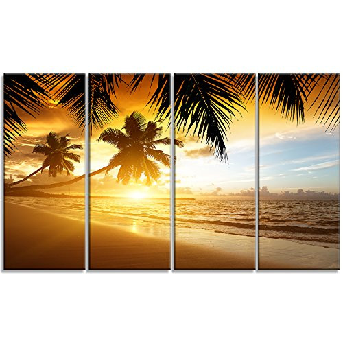 Designart Sunset over Caribbean Sea Photography on Canvas Art Wall Photgraphy Artwork Print Designart Sunset over Caribbean Sea Photography on Canvas Art Wall Photgraphy Artwork Print