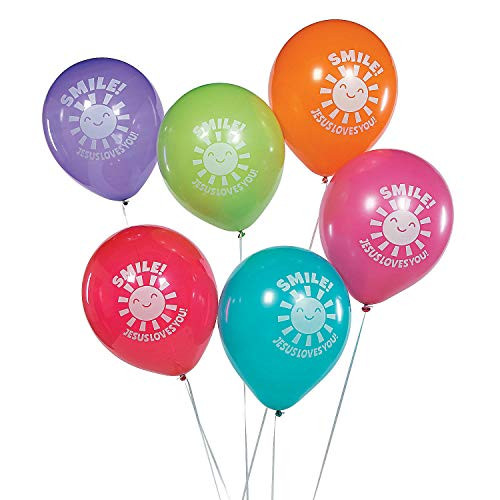 Fun Express Smile Jesus Loves You Balloons - 144 Pieces