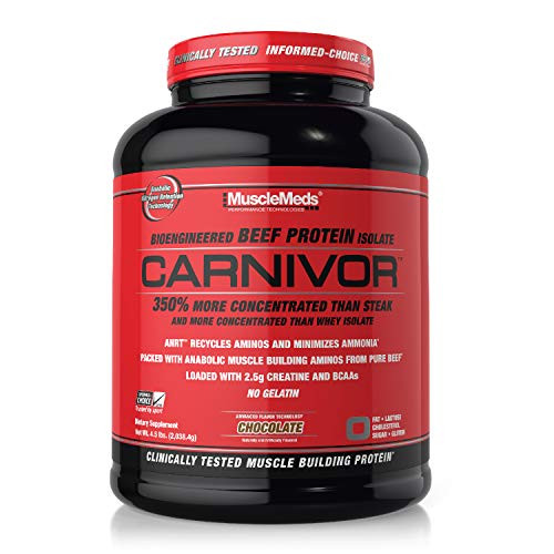 MuscleMeds Carnivor Beef Protein Isolate Powder  Chocolate  56 Servings  4 5 Pound