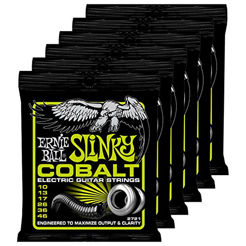 Ernie Ball 2721 Cobalt Regular Slinky Electric Guitar Strings for Maximize Output   Clarity   Set of 6