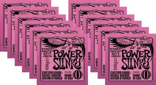 Ernie Ball Power Slinky Custom Gauge Nickel Wound Guitar String   Set  011    048  12 Pack