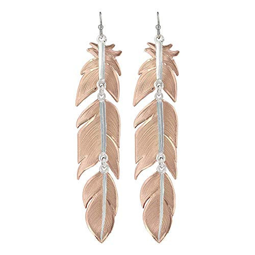Montana Silversmiths Womens Sunlit Plume Feather Earrings