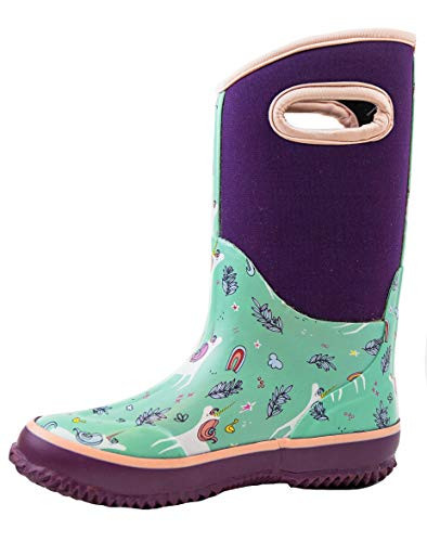 OAKI Kid s Neoprene Rain Boots  Snow Boots  Muck Rain Boots  Snooty Unicorn 6T