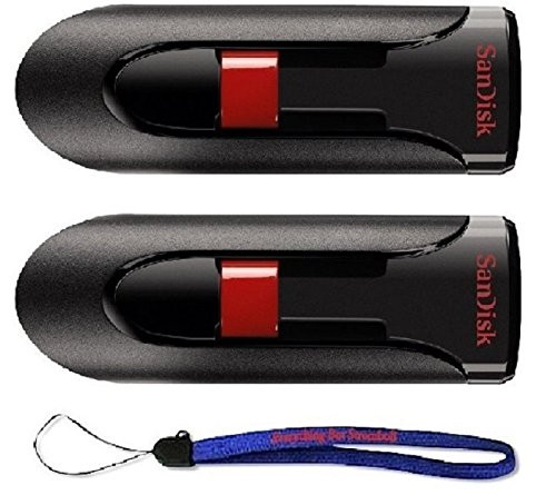 SanDisk Cruzer Glide 64GB (2 Pack) USB 2.0/3.0 Flash Drive Jump Drive Pen Drive CZ60 - w/ (1) Everything But Stromboli (tm) Lanyard SanDisk Cruzer Glide 64GB (2 Pack) USB 2.0/3.0 Flash Drive Jump Drive Pen Drive CZ60 - w/ (1) Everything But Stromboli (tm) Lanyard