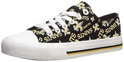 FOCO NFL Womens Low Top Repeat Print Canvas Shoe  New Orleans Saints  Medium