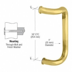 CRL Brass 8  Single Offset Door Pull   CD8BR