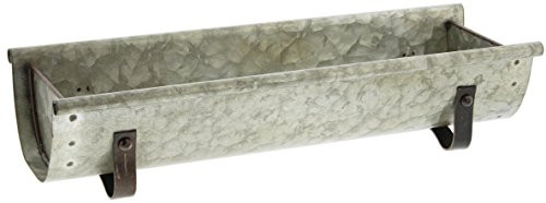 Park Hill 16" Galvanized Metal Trough Bucket Planter