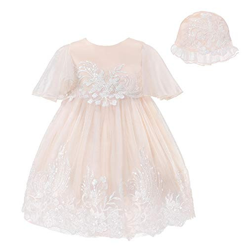 Baby Special Occasion Dress Flower Girl Lace Pageant Party Christening Baptism Gown 9M Champagne