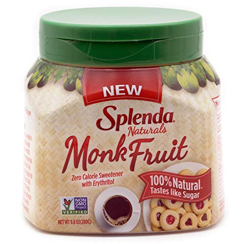 SPLENDA Naturals Monk Fruit Zero Calorie All Natural Granulated Sweetener   9 8 Ounce Jar  8 Pack