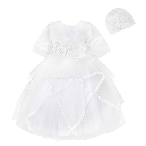 Baby Toddler Lace Girls Dress Christening Baptism Baby Flower Girl Special Occasion Party Dress 9M Off White