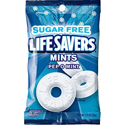 Life Savers Pep O Mint Sugar Free Hard Candy Bag 2-75 ounce Life Savers Pep O Mint Sugar Free Hard Candy Bag 2-75 ounce