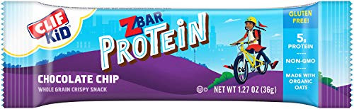 CLIF KID ZBAR - Protein Granola Bars- Chocolate Chip - 1-27 Ounce Gluten Free Bars  Lunch Box Snacks  5 Count