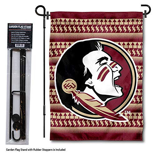 College Flags and Banners Co. Florida State Seminoles Chevron Pattern Garden Flag with Stand Holder