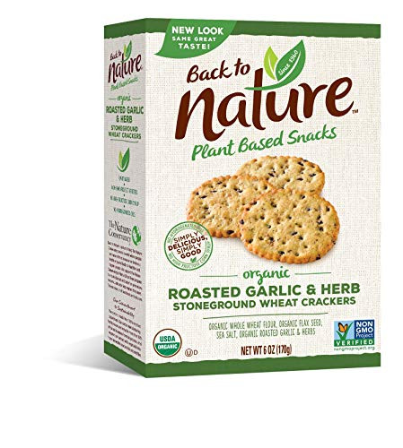 Back to Nature Crackers  Organic Roasted Garlic   Herb  6 Ounce Packaging May Vary