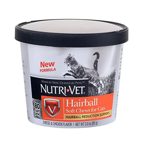 Nutri-Vet Hairball Formula Chicken and Tuna Flavor Soft Chews for Cats  3-Ounce