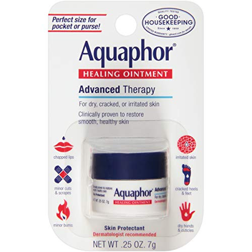 Aquaphor Healing Ointment - To Relieve Chapped  Dry  Cracked Skin On-the-Go - -25 oz- Mini Jar