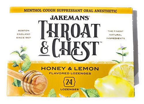 Jakemans Throat   Chest 24 ct Honey   Lemon Lozenges to Relieve Sore Throat and coughs