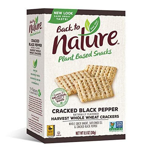 Back to Nature Crackers  Non-GMO Cracked Black Pepper Harvest Whole Wheat  8-5 Ounce Packaging May Vary