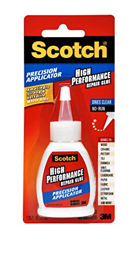 Scotch Brand 051141369334 Scotch Super Glue Liquid  Precision Applicator  1-25-Ounce  MMMADH669  Clear  White