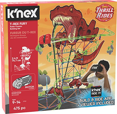 K'NEX Thrill Rides T-Rex Fury Roller Coaster Building Set With K'NEX Ride It! App K'NEX Thrill Rides T-Rex Fury Roller Coaster Building Set With K'NEX Ride It! App
