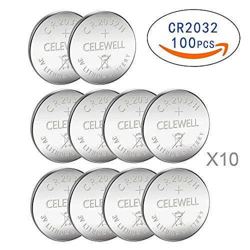 100 Pack CELEWELL CR2032 Battery CR2032H 230mAh 3 Volt Lithium Battery Coin Button Cell 3 Years Warranty