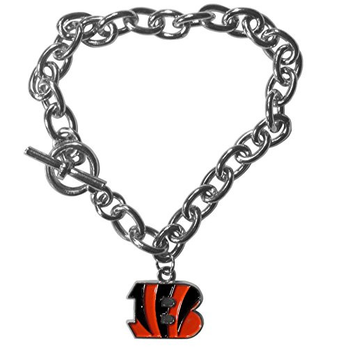 NFL Siskiyou Sports Womens Cincinnati Bengals Charm Chain Bracelet One Size Team Color NFL Siskiyou Sports Womens Cincinnati Bengals Charm Chain Bracelet One Size Team Color
