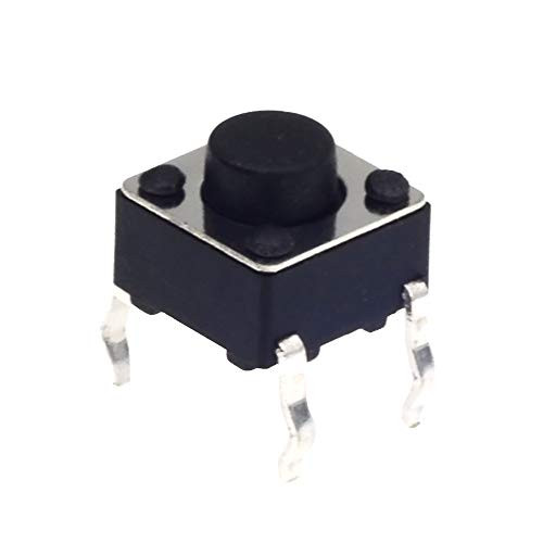 120 Pcs QTEATAK 6 x 6mm x 5mm Momentary Tactile Tact Push Button Switch for PCB 4 Pin DIP Black