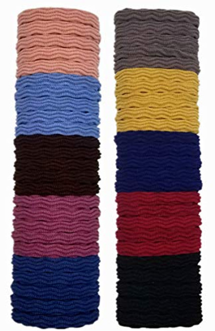 Seamless Cotton Hair Ties Elastic Hair Ties Ponytail Holders No Crease Hair Bands for Women Girls 50Pcs