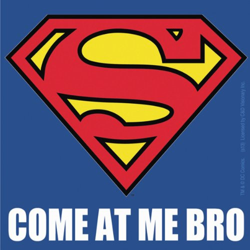 C D Visionary Licenses Products DC Comics Superman Come at Me Bro Logo Small Sticker