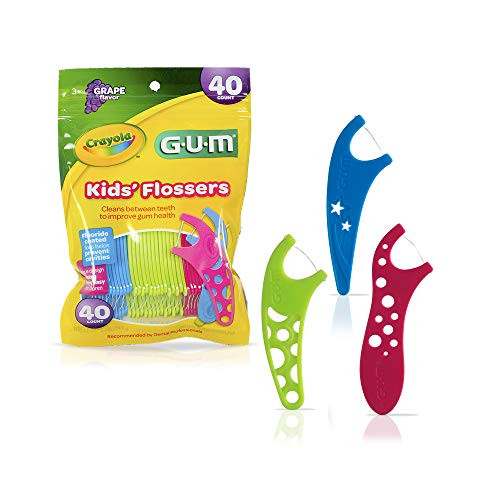GUM Crayola Kids Flossers Grape Fluoride Coated Ages 3 40 Count GUM Crayola Kids Flossers Grape Fluoride Coated Ages 3 40 Count