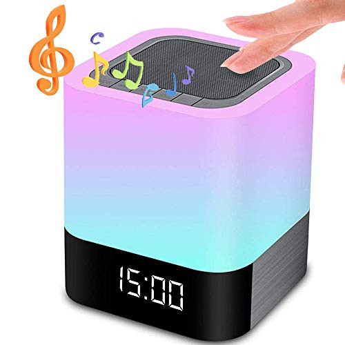 HOODO Night Lights Bluetooth Speaker,Touch Sensor Bedside Lamp Dimmable Warm Light,MP3 Music Player Alarm Clock for Kids and Adult,Party,Bedroom,Reading,Outdoor,Camping HOODO Night Lights Bluetooth Speaker,Touch Sensor Bedside Lamp Dimmable Warm Light,MP3 Music Player Alarm Clock for Kids and Adult,Party,Bedroom,Reading,Outdoor,Camping