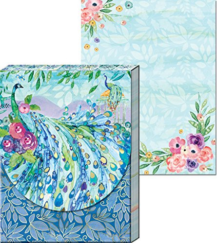 Punch Studio  Pagoda Peacock  Pocket Notepad  75 Printed Sheets