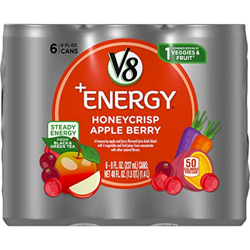 V8 Energy Healthy Energy Drink Natural Energy from Tea Honeycrisp Apple Berry 8 Ounce Can 6 Count V8 Energy Healthy Energy Drink Natural Energy from Tea Honeycrisp Apple Berry 8 Ounce Can 6 Count