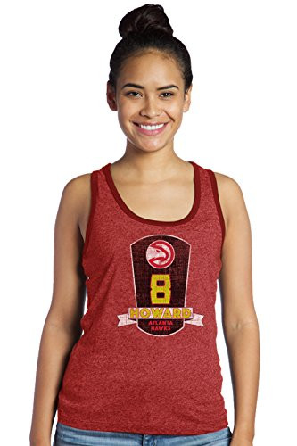 Majestic Athletic NBA Atlanta Hawks Women s Premium Triblend Contrast Tank Top  Red  Large