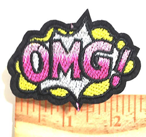 Patch OMG Iron on Clothing Patches for Jeans Hats Jackets Backpacks Patch Sewing Small Repair Bang Boom zap OMG patchs DIY Quick and Easy Style Design ur own Fashion Style OMG