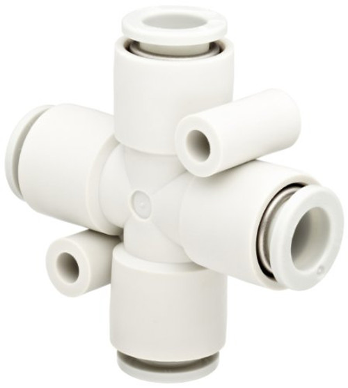 SMC KQ2TW08-00A PBT Push-to-Connect Tube Fitting  Cross  8 mm Tube OD