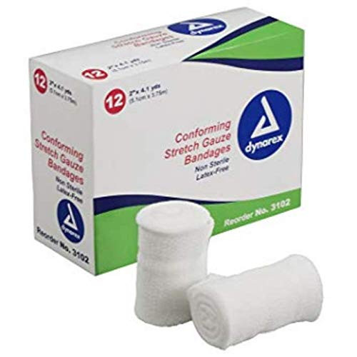 Conforming Stretch Gauze Bandage  2 in X 4-1 Yards-  Non-Sterile  12 Rolls