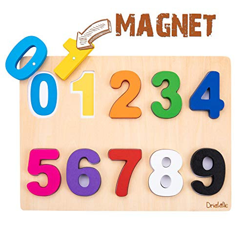 Magnetic Wooden Educational Number Puzzle - Learn Numbers   Color Recognition Toy  Toddler Preschool Game  Kids Montessori Education