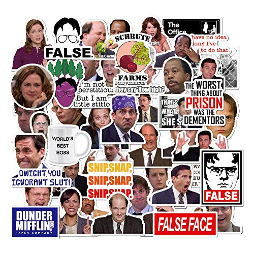 The Office Stickers Pack of 50 Stickers - The Office Stickers for Laptops  Dunder Mifflin Stickers  The Office Laptop Stickers  Funny Stickers for Laptops  Computers  Hydro Flasks  Water Bottles