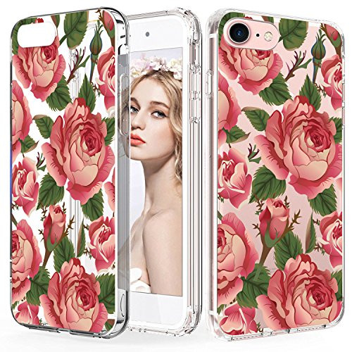 Imikoko iPhone 7 Case  iPhone 8 Case  iPhone SE 2020 Case  Flower Cute Pattern Protective Case Hard PC Back Case with Durable TPU Gel Bumper for iPhone 7-8- SE 2020